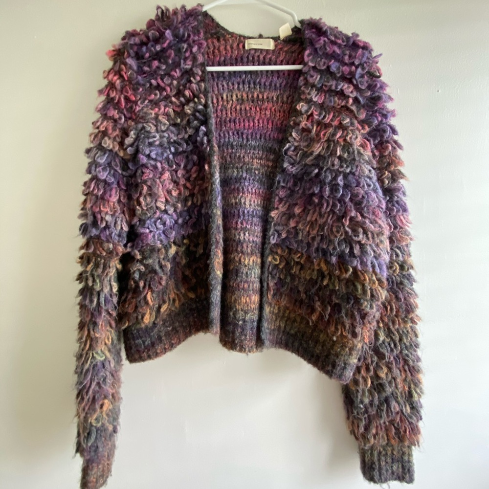 Fuzzy Knitted Cardigan // Anthropologie